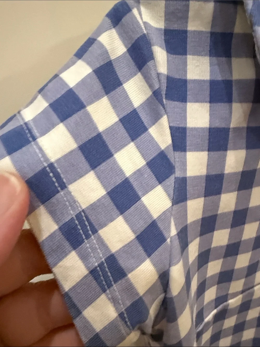 Hanna Andersson Blue and White Gingham Checked Peter Collar Dress